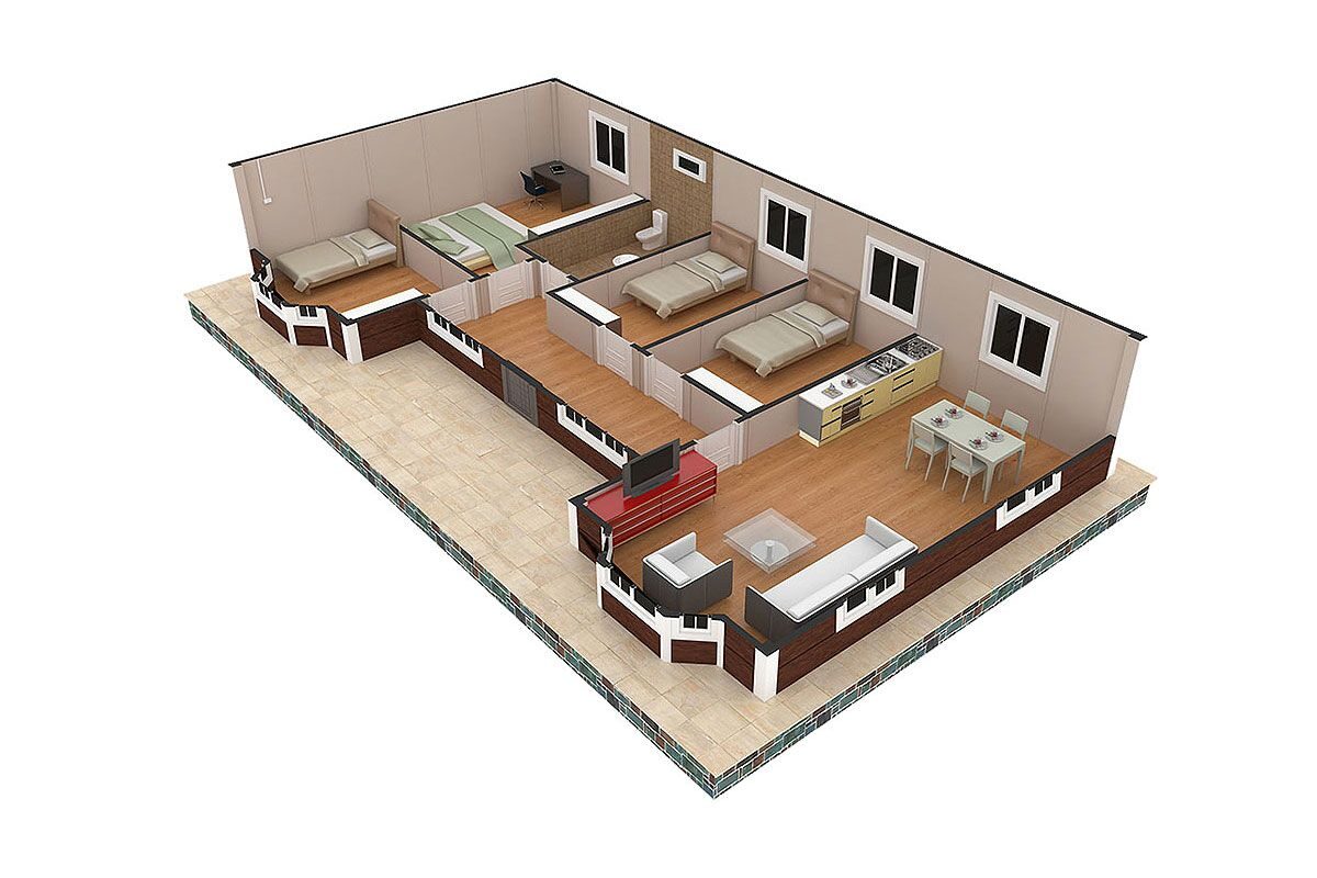 97 m² Prefabrik Ev 4+1 – görünüm 2
