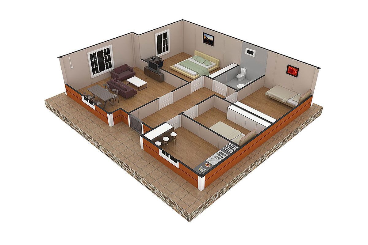 102 m² Prefabrik Ev 3+1 – görünüm 2