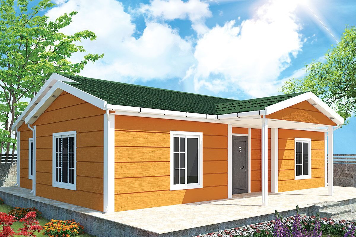 102 m² Prefabrik Ev 3+1 ön cephe görünümü