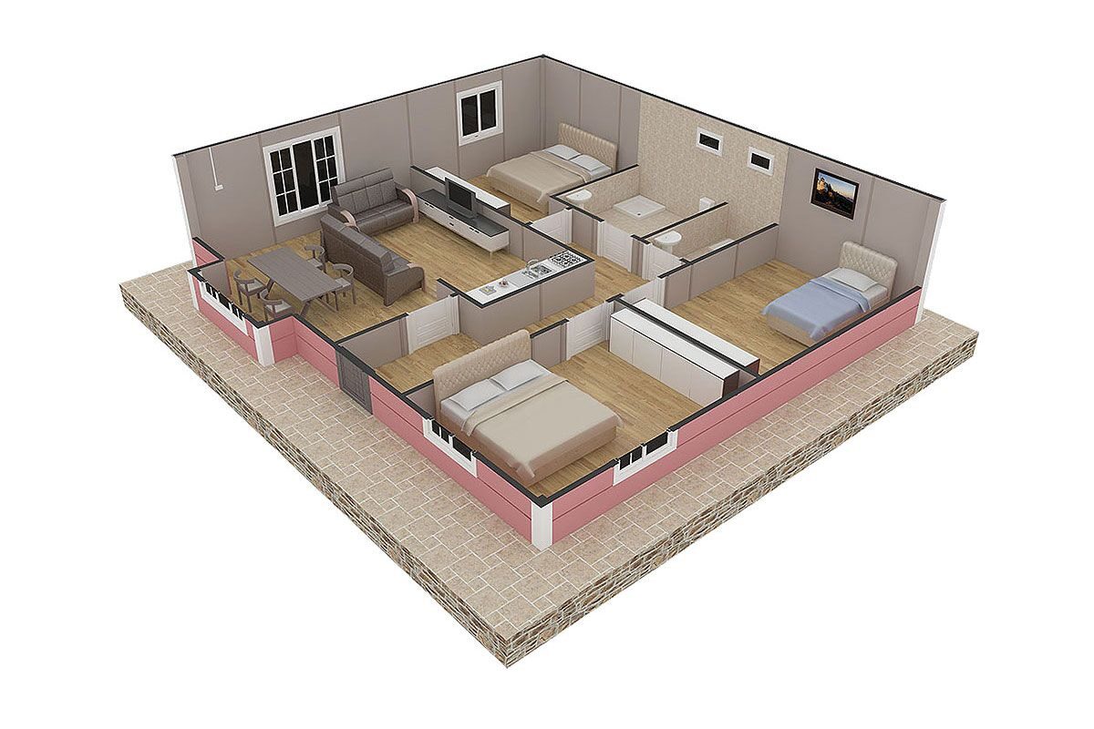105 m² Prefabrik Ev 3+1 – görünüm 2