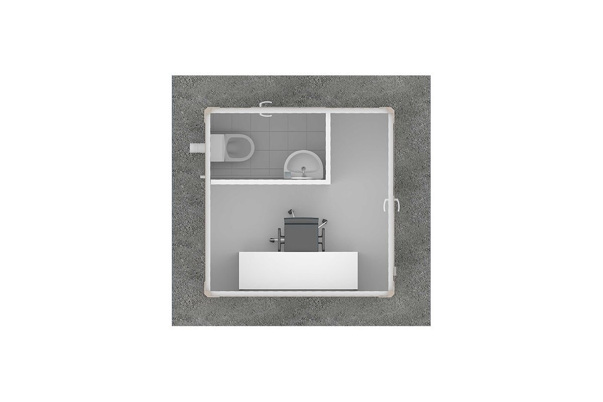Panel Kabin WC Güvenlik 210x210cm – görünüm 3
