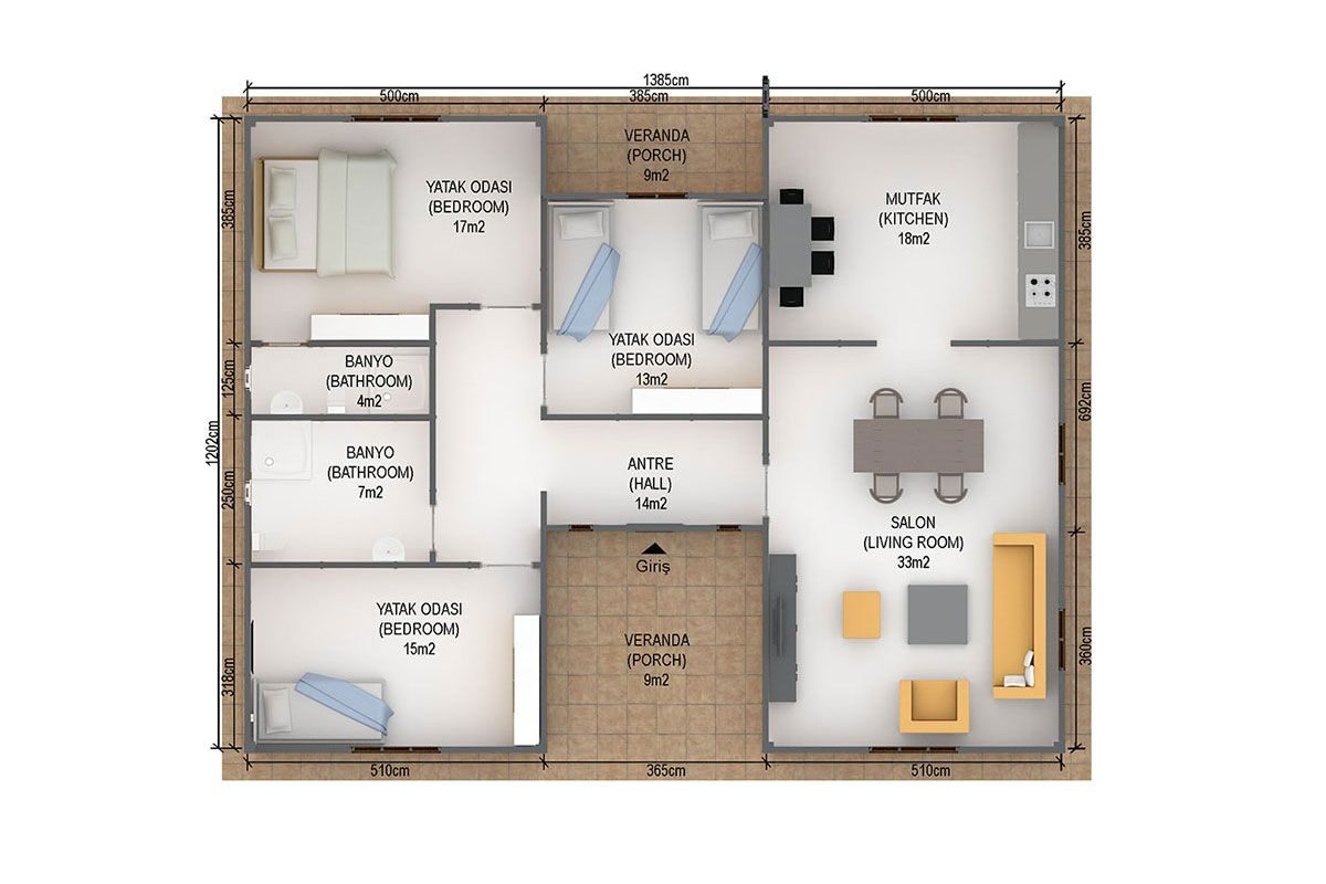 149 m² Prefabrik Ev 3+1 – görünüm 3