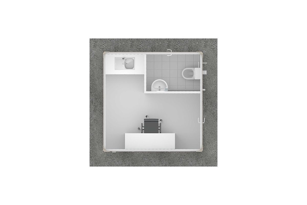 Panel Kabin WC Güvenlik 260x260cm – görünüm 2