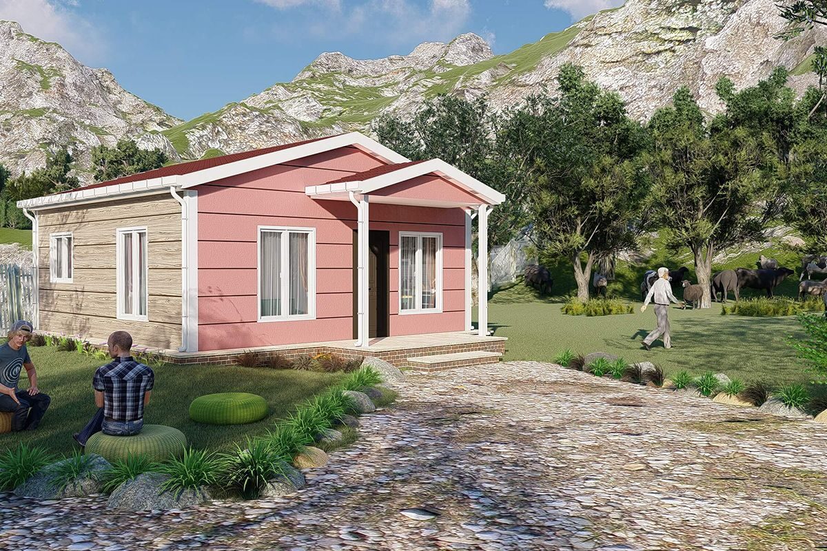 45 m² Çelik Ev 2+1 ön cephe görünümü