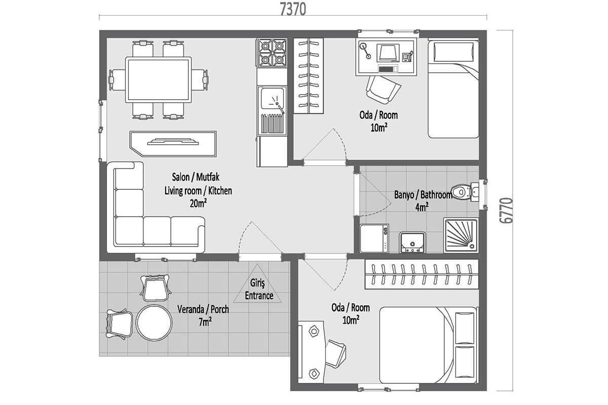 51 m² Çelik Ev 2+1 – görünüm 3