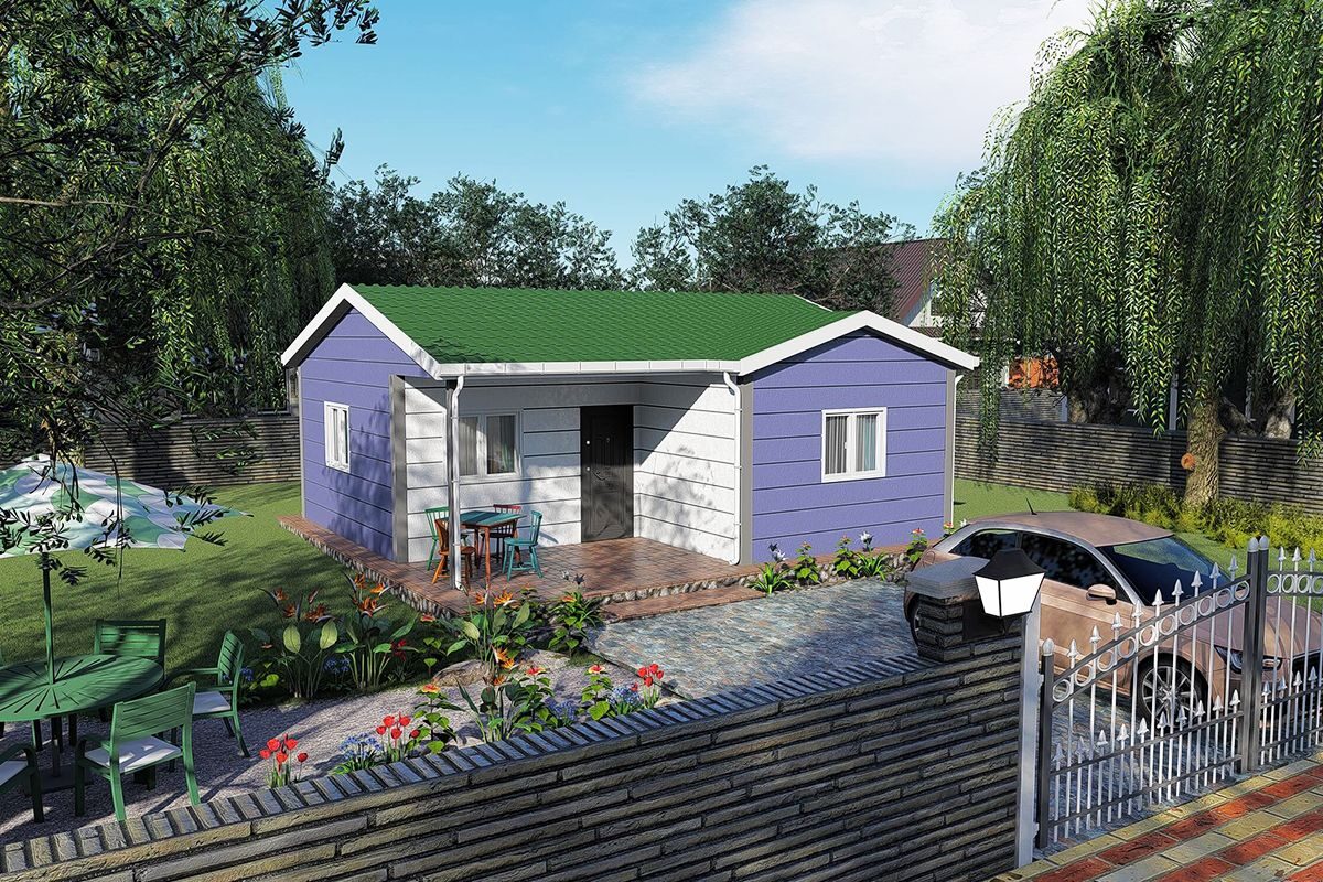 51 m² Çelik Ev 2+1 ön cephe görünümü