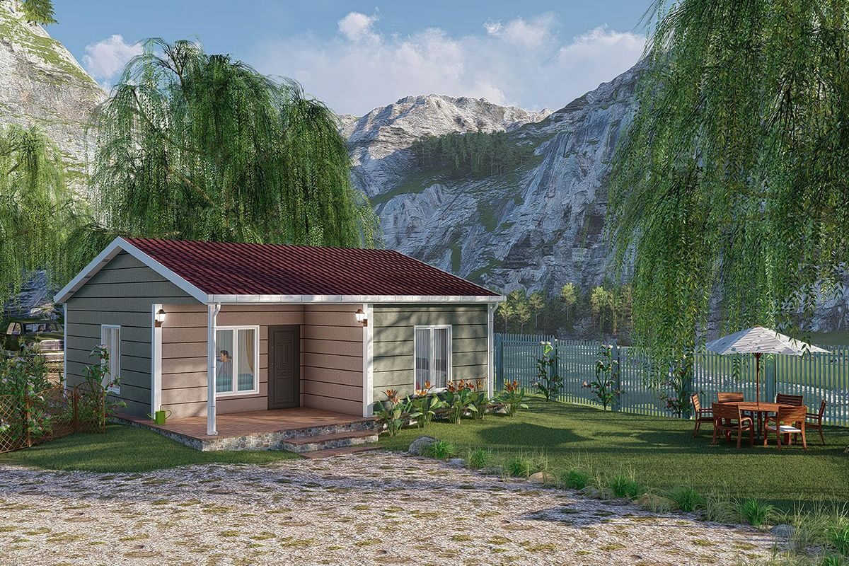 67 m² Çelik Ev 2+1 ön cephe görünümü