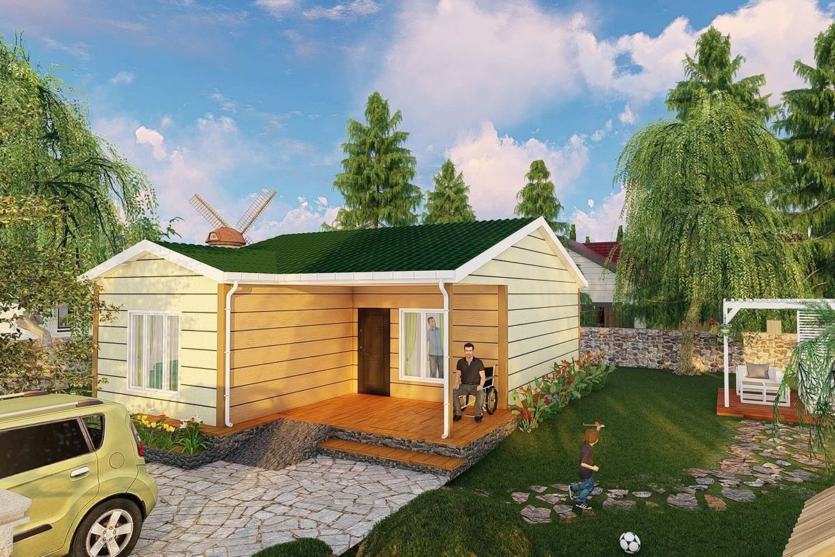 75 m² Çelik Ev 2+1 ön cephe görünümü