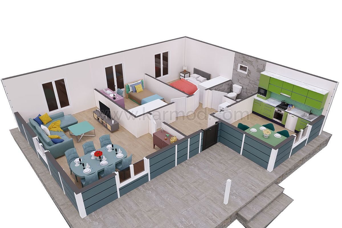 87 m² Çelik Ev 3+1 – görünüm 2
