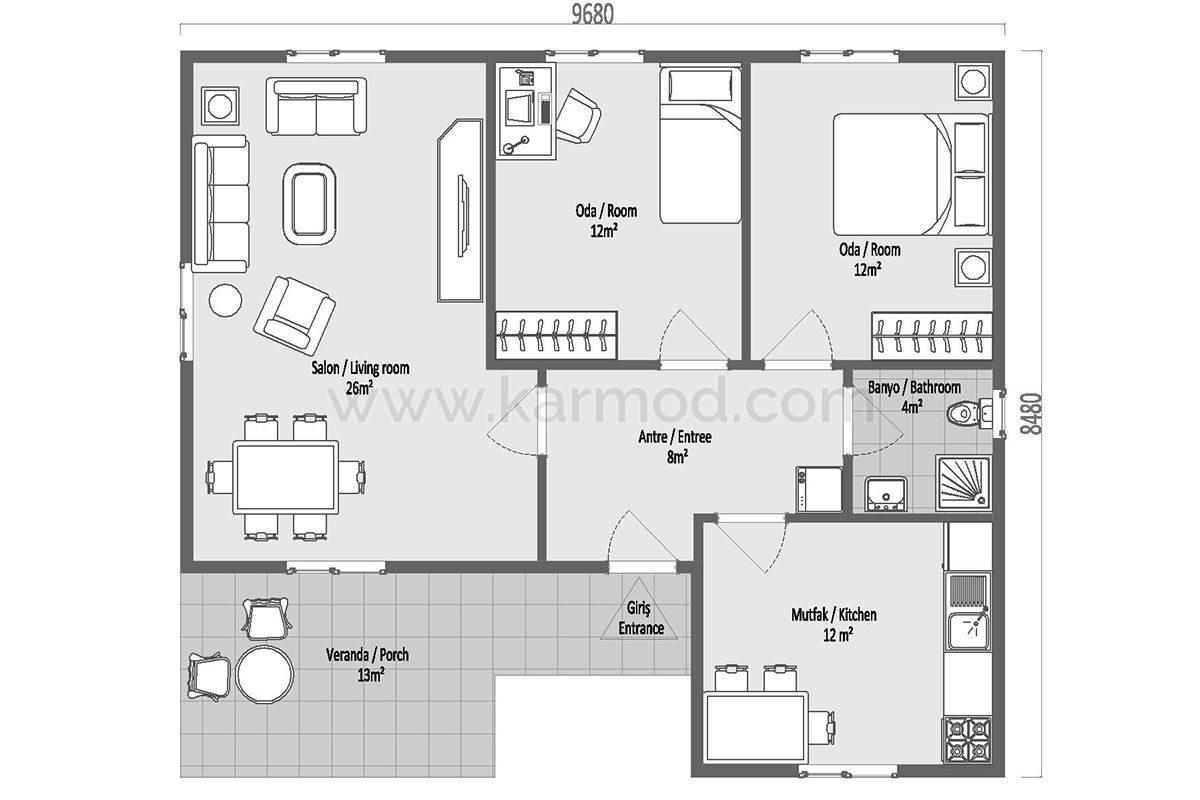 87 m² Çelik Ev 3+1 – görünüm 3