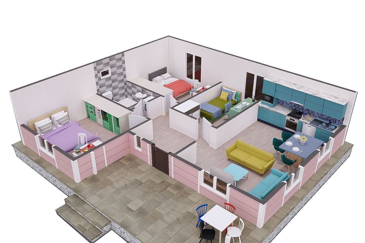 87 m² Çelik Ev 3+1 – görünüm 2