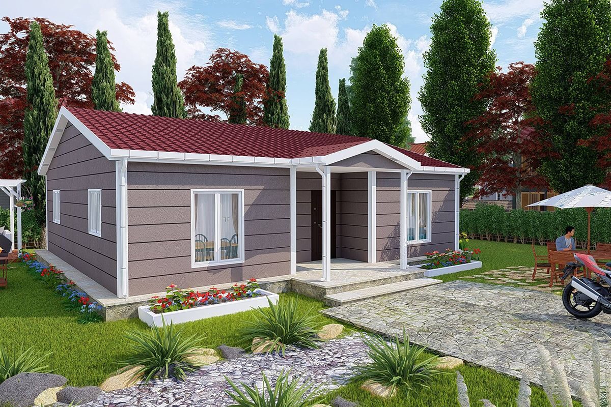 95 m² Çelik Ev 2+1 ön cephe görünümü