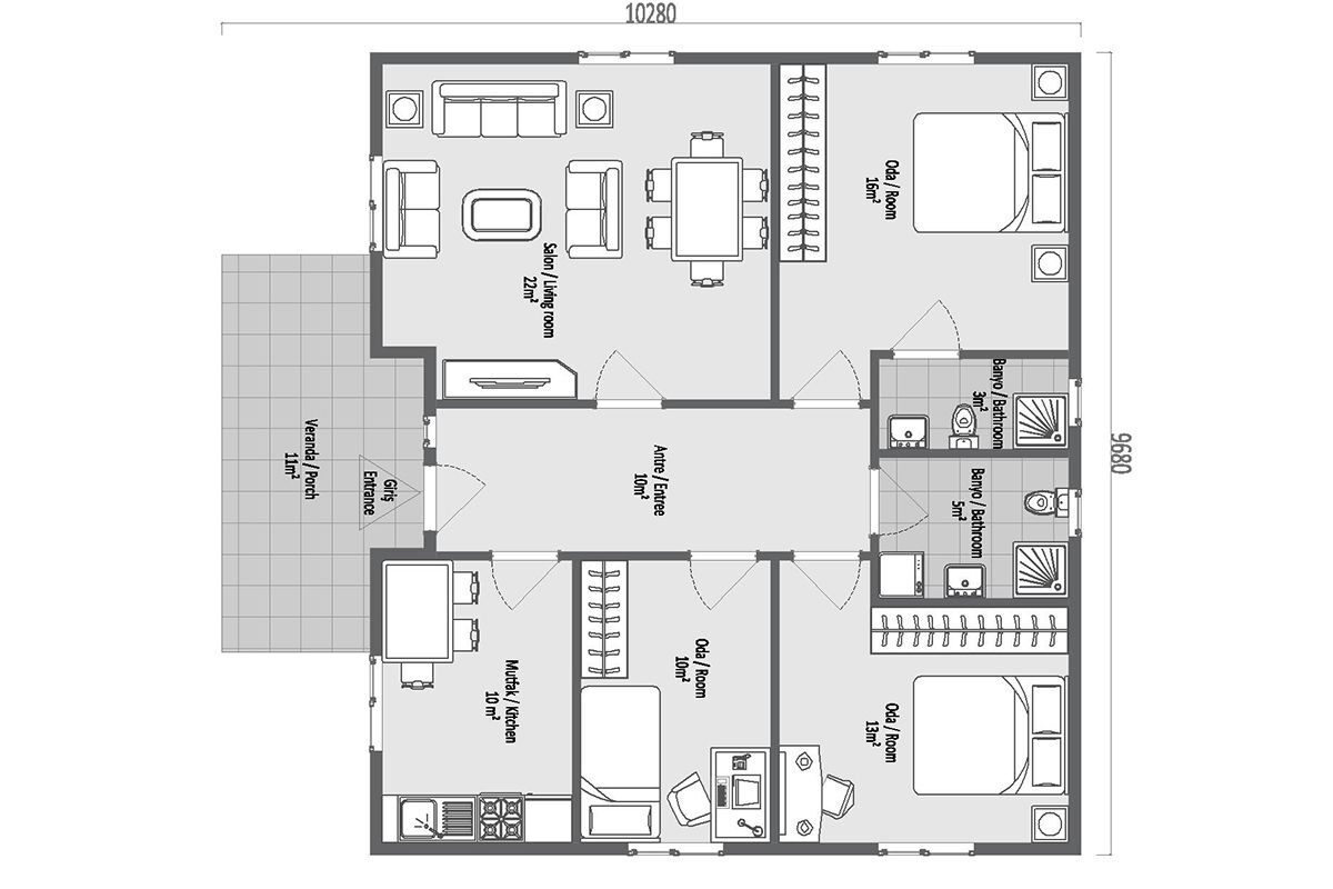 101 m² Çelik Ev 3+1 – görünüm 3
