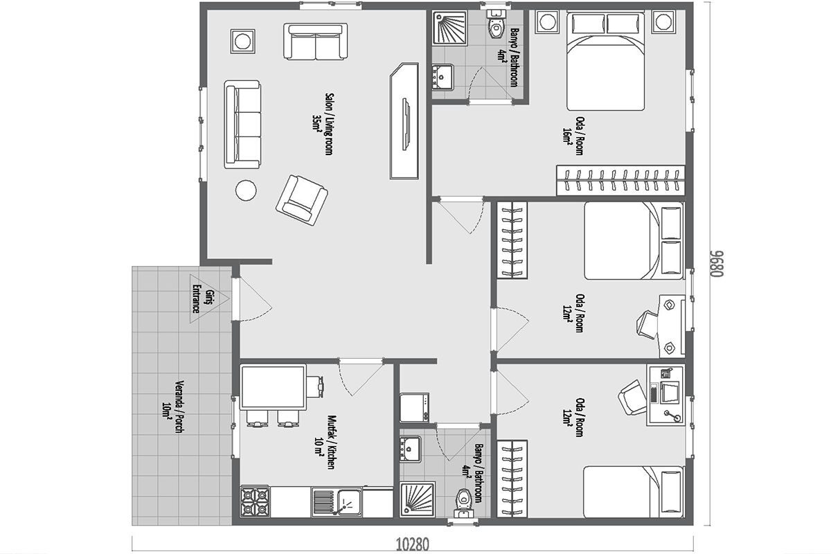107 m² Çelik Ev 3+1 – görünüm 3