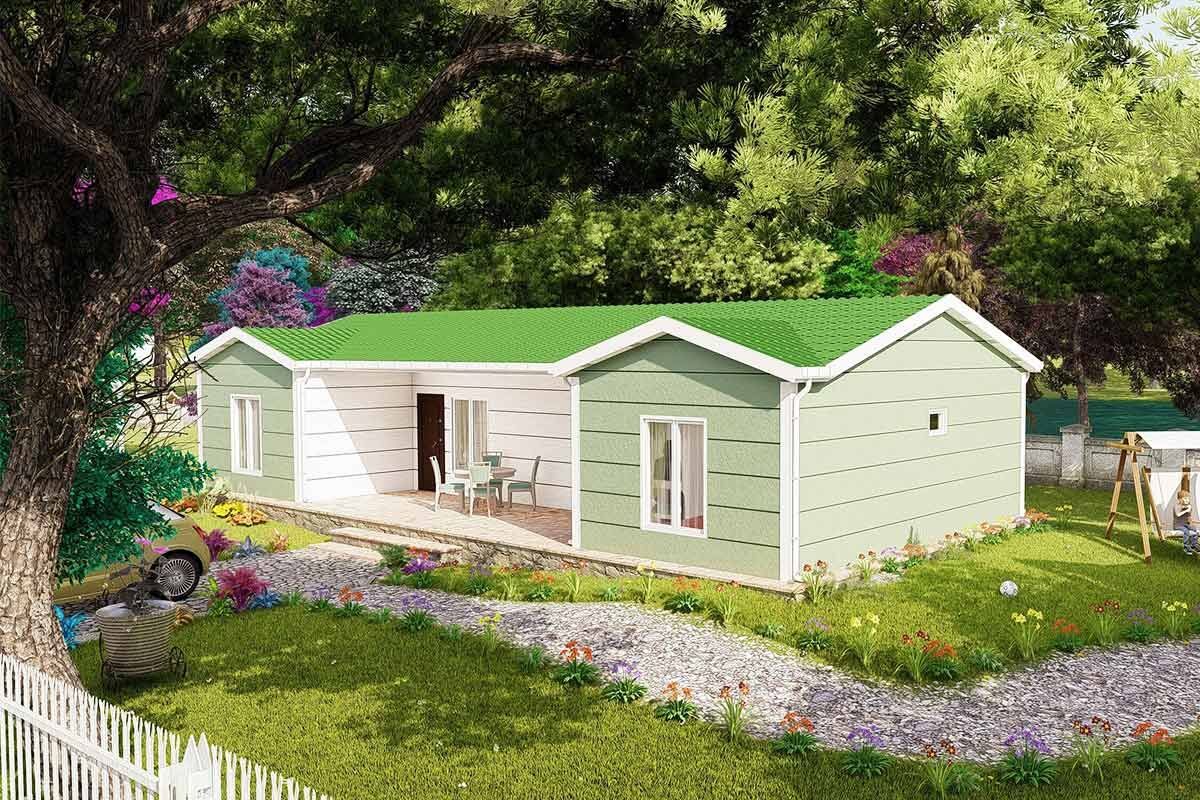 101 m² Çelik Ev 3+1 ön cephe görünümü