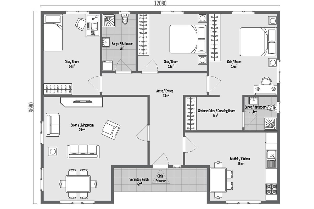 121 m² Çelik Ev 3+1 – görünüm 3