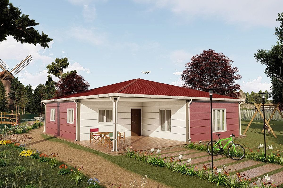 118 m² Çelik Ev 4+1 ön cephe görünümü
