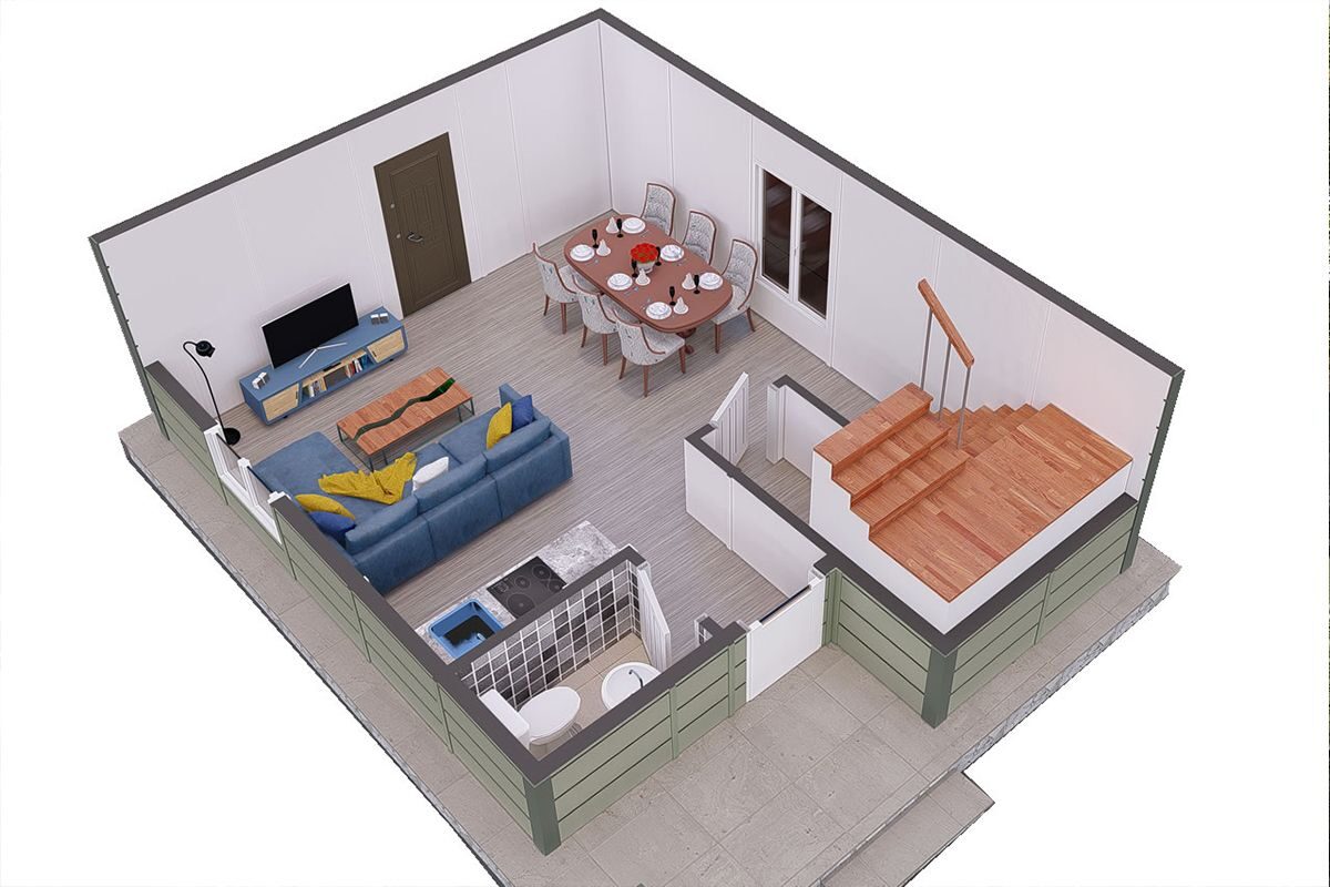 92 m² Çelik Ev 2+1 – görünüm 2