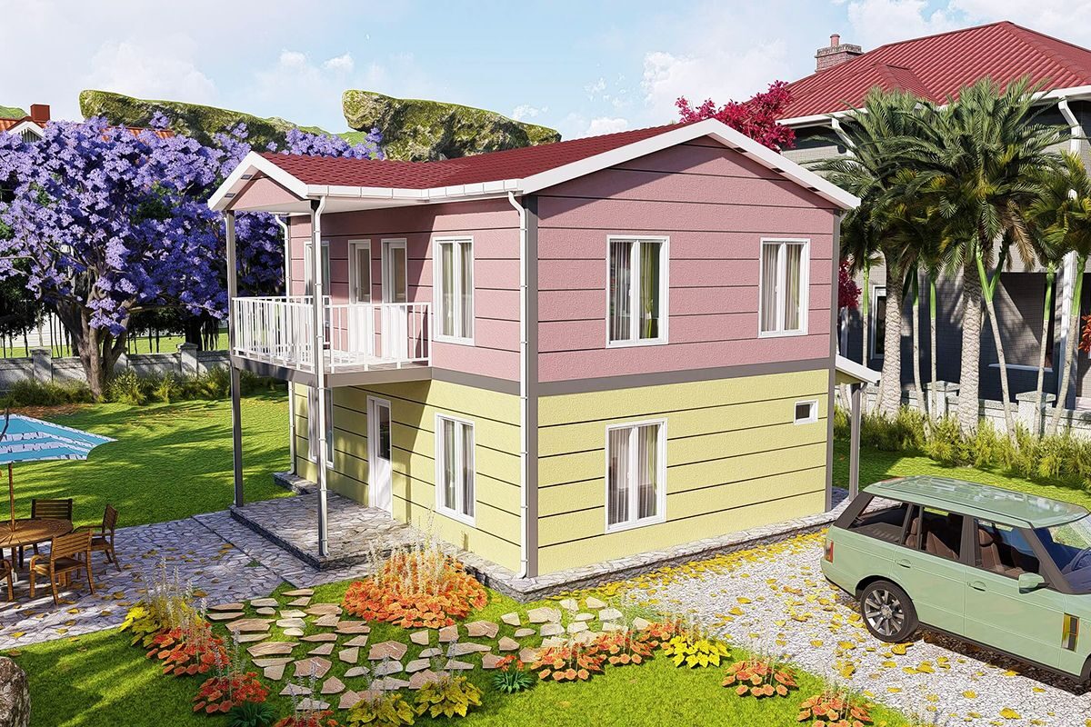 125 m² Çelik Ev 4+1 ön cephe görünümü