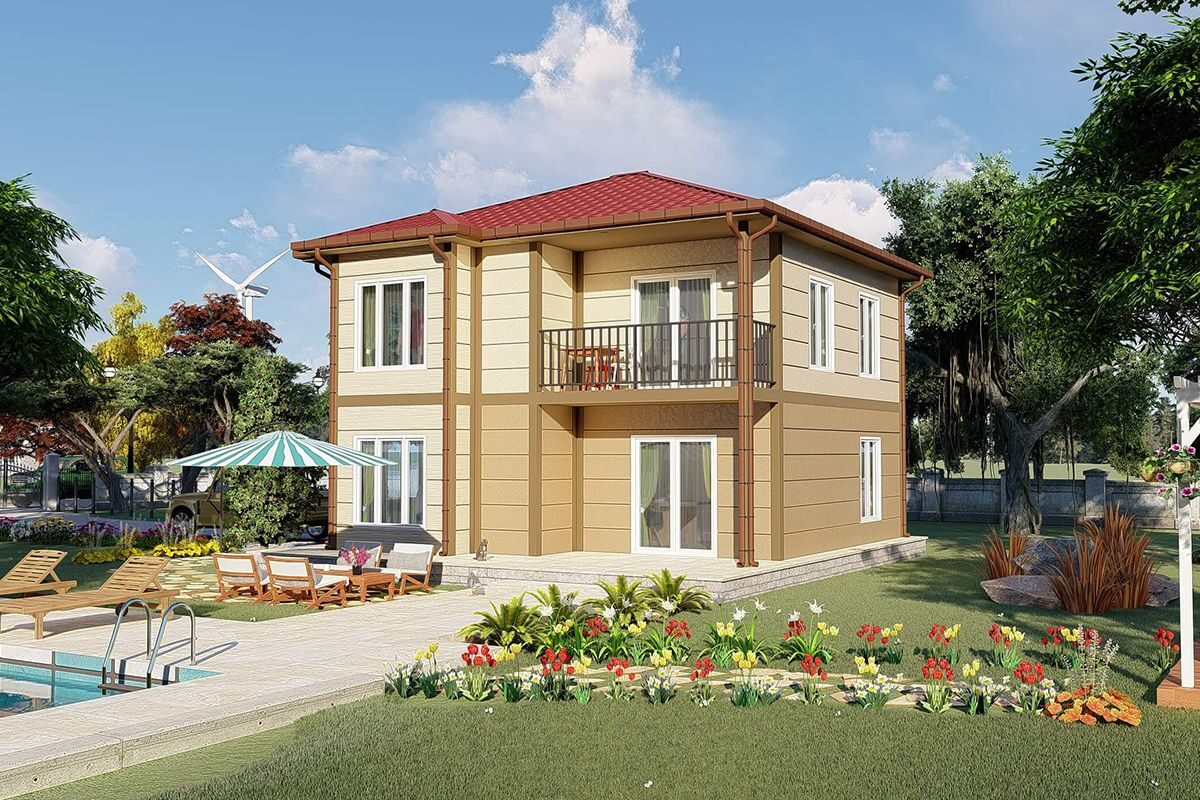 140 m² Çelik Ev 4+1 ön cephe görünümü