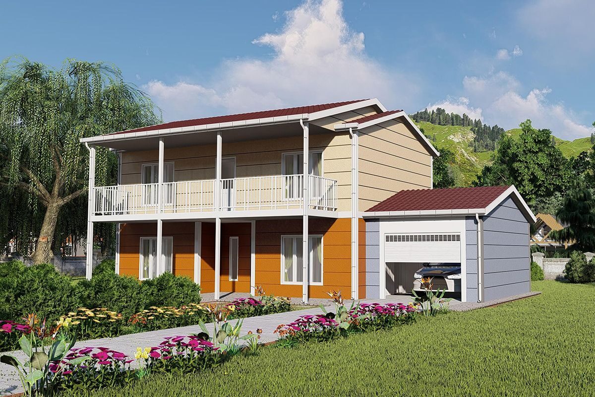 200 m² Çelik Ev 3+1 ön cephe görünümü