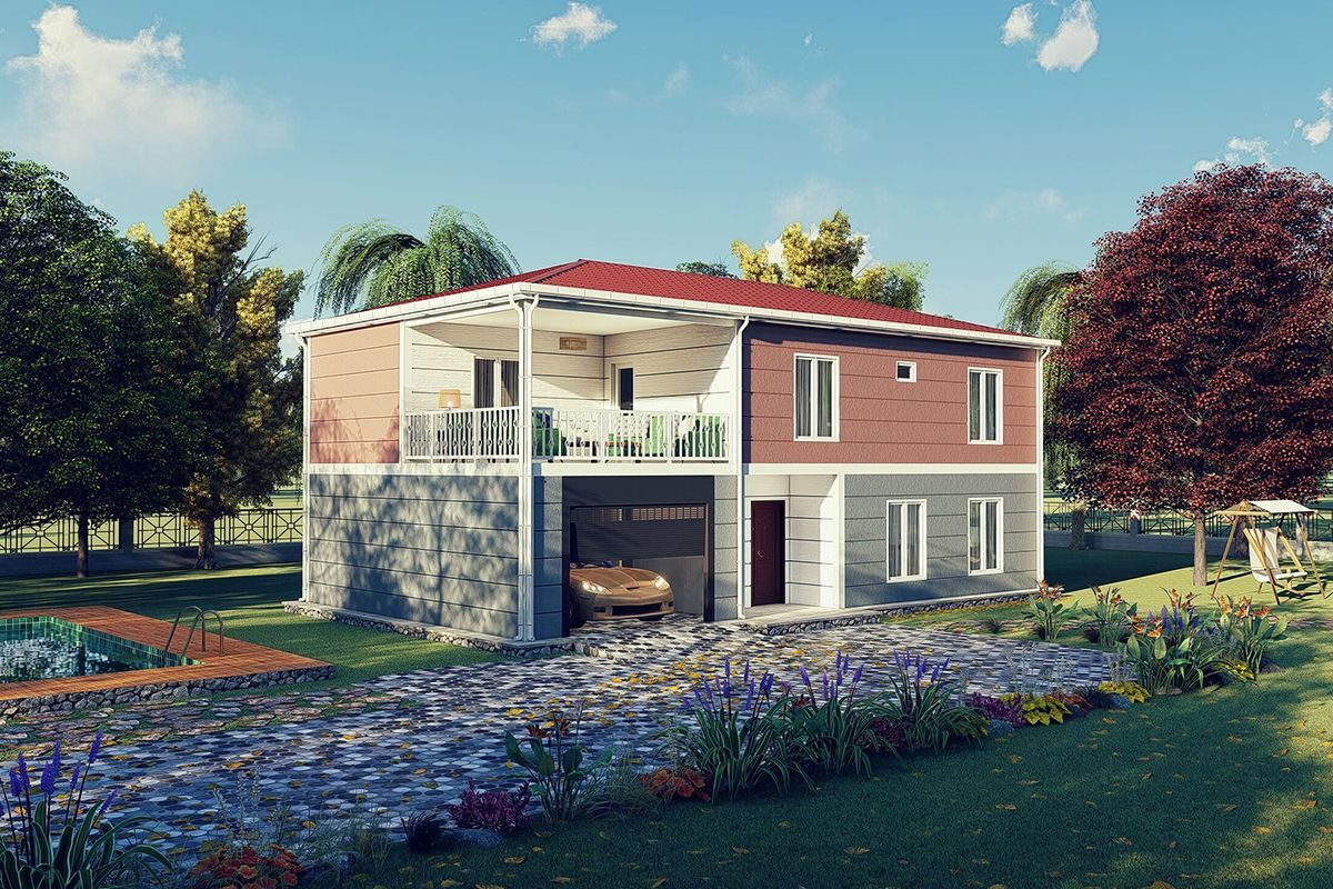 194 m² Çelik Ev 3+1 ön cephe görünümü