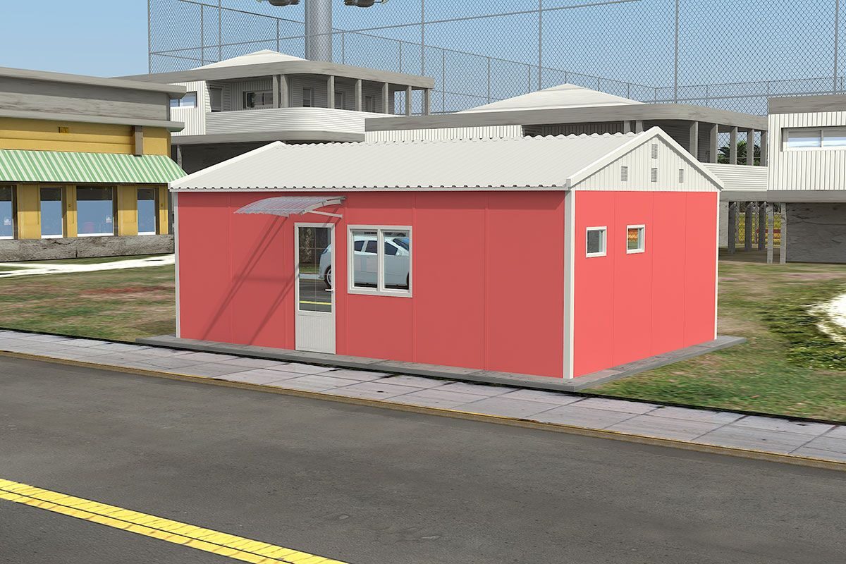 40 m² Prefabrik Ofis ön cephe görünümü