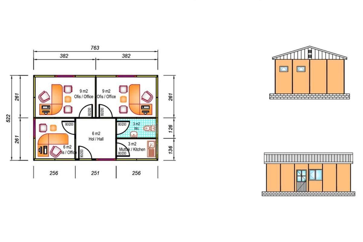 40 m² Prefabrik Ofis – görünüm 4