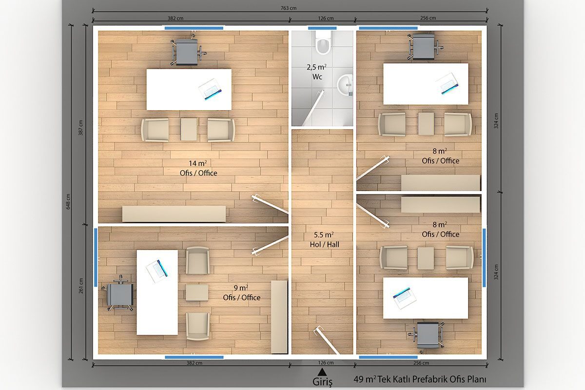49 m² Prefabrik Ofis – görünüm 2