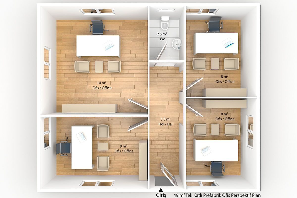 49 m² Prefabrik Ofis – görünüm 3