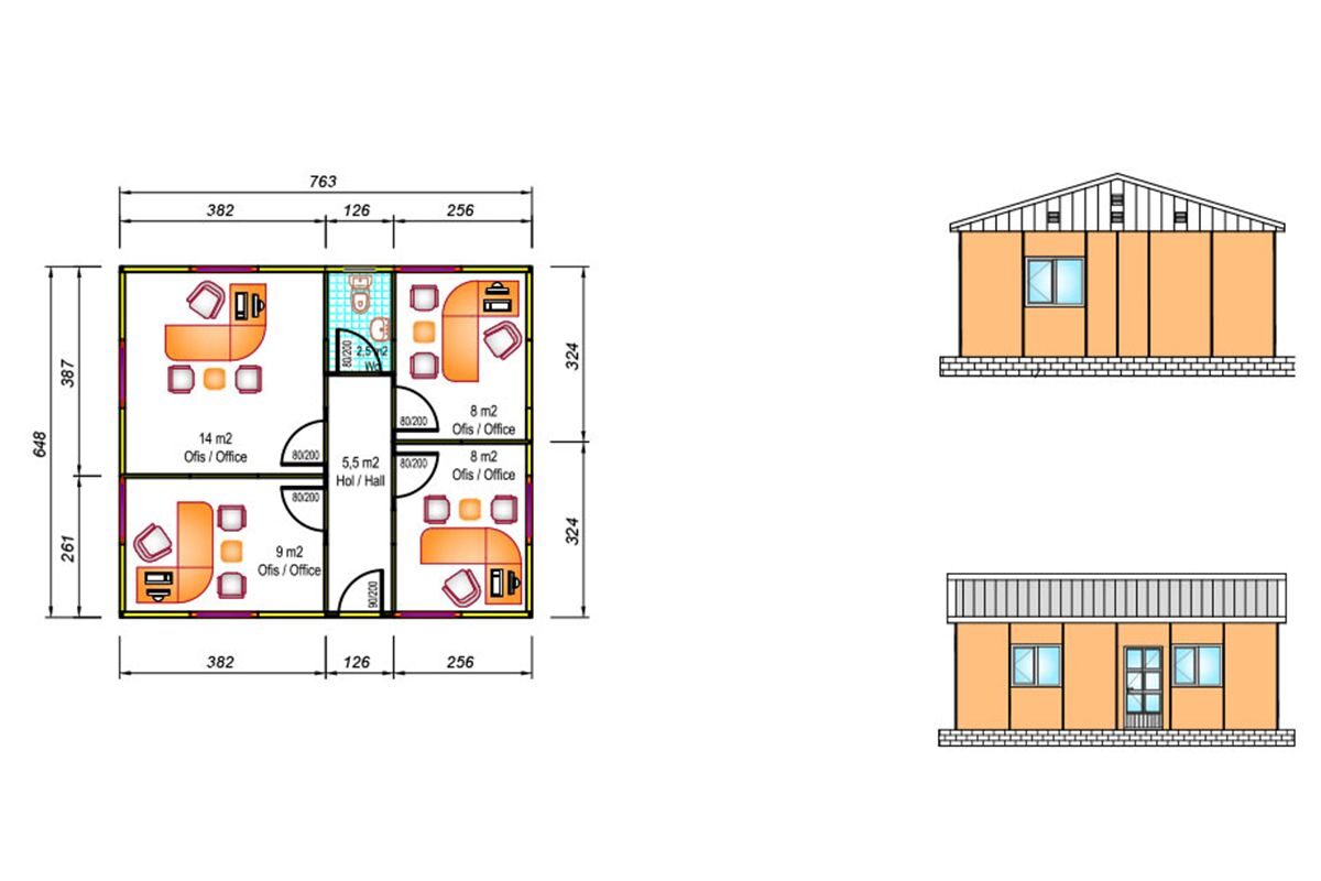 49 m² Prefabrik Ofis – görünüm 4