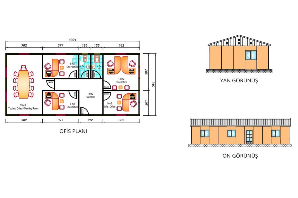 90 m² Prefabrik Ofis – görünüm 4