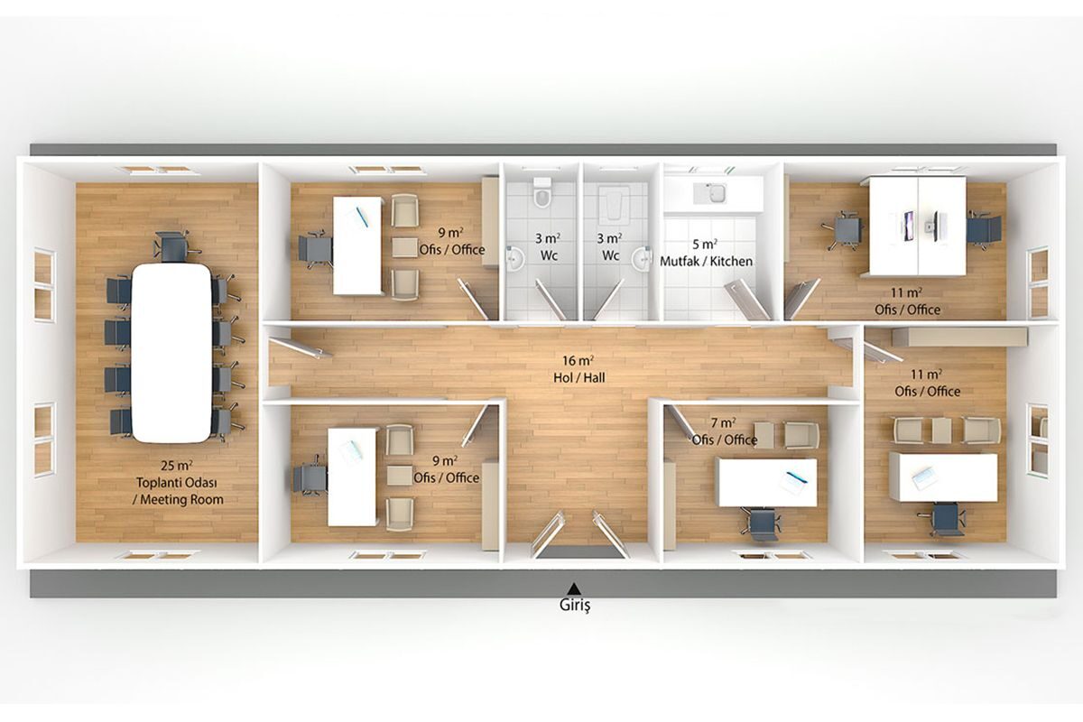 106 m² Prefabrik Ofis – görünüm 3