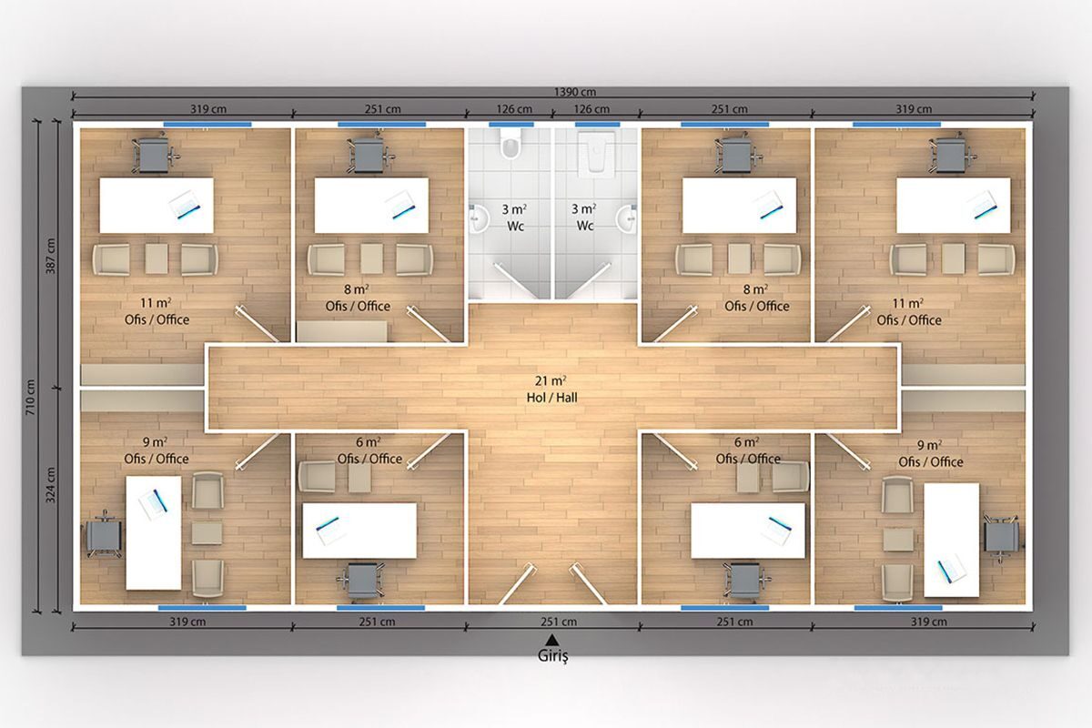 98 m² Prefabrik Ofis – görünüm 2