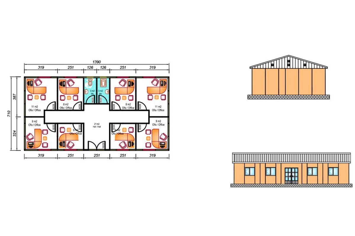 98 m² Prefabrik Ofis – görünüm 4