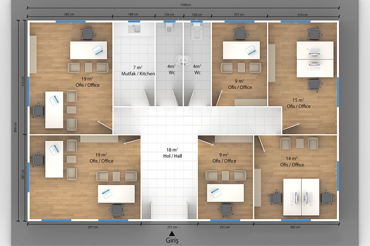 125 m² Prefabrik Ofis – görünüm 2