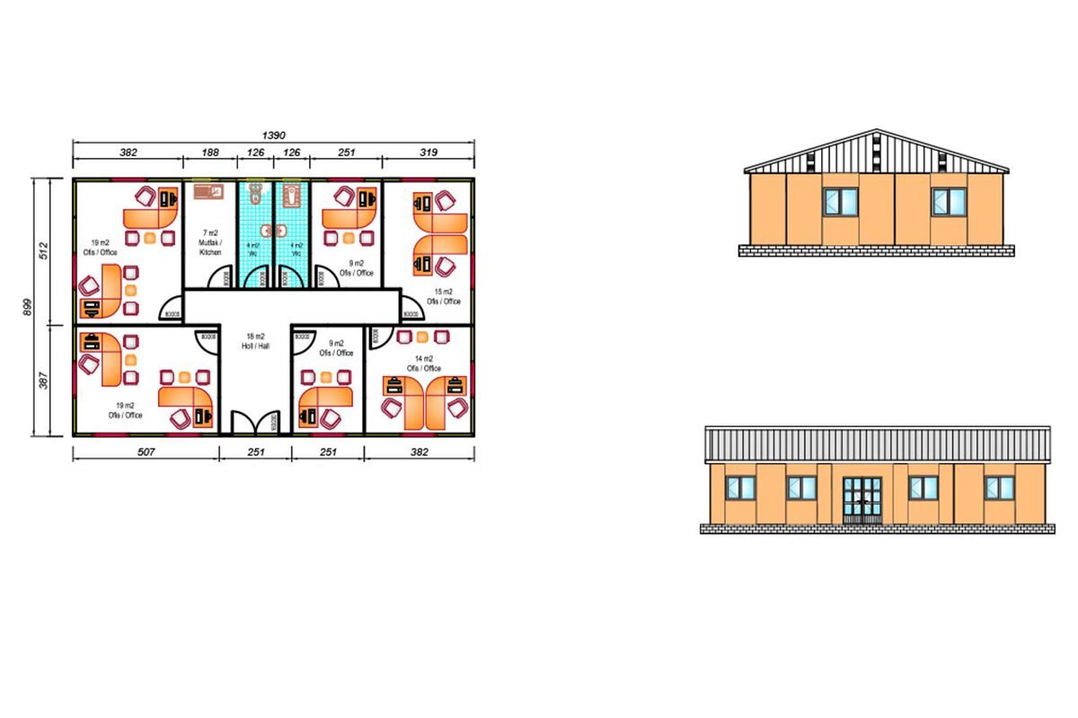 125 m² Prefabrik Ofis – görünüm 3