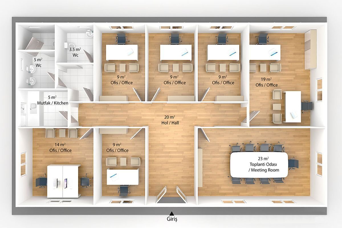 136 m² Prefabrik Ofis – görünüm 2