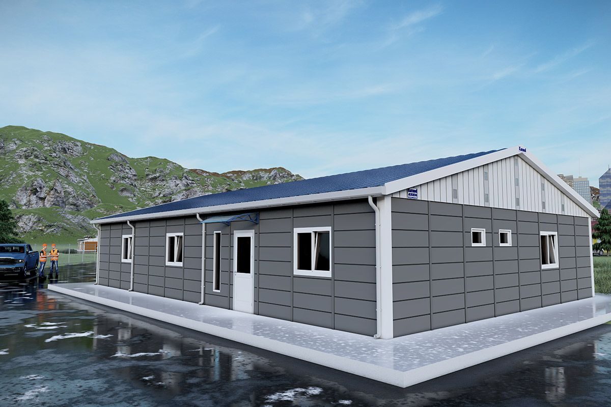 155 m² Modüler Ofis ön cephe görünümü