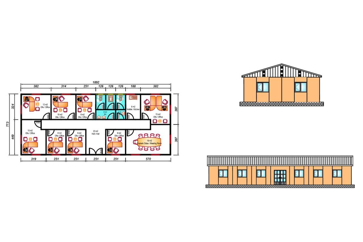 146 m² Prefabrik Ofis – görünüm 3