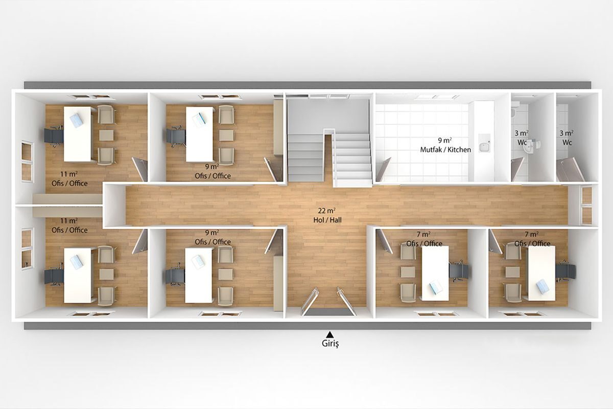 214 m² Prefabrik Ofis – görünüm 2