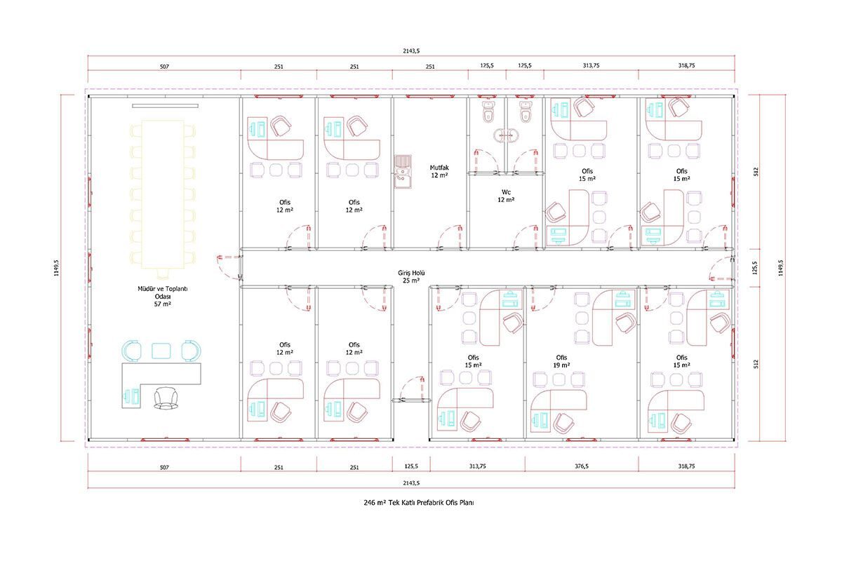 246 m² Prefabrik Ofis – görünüm 4