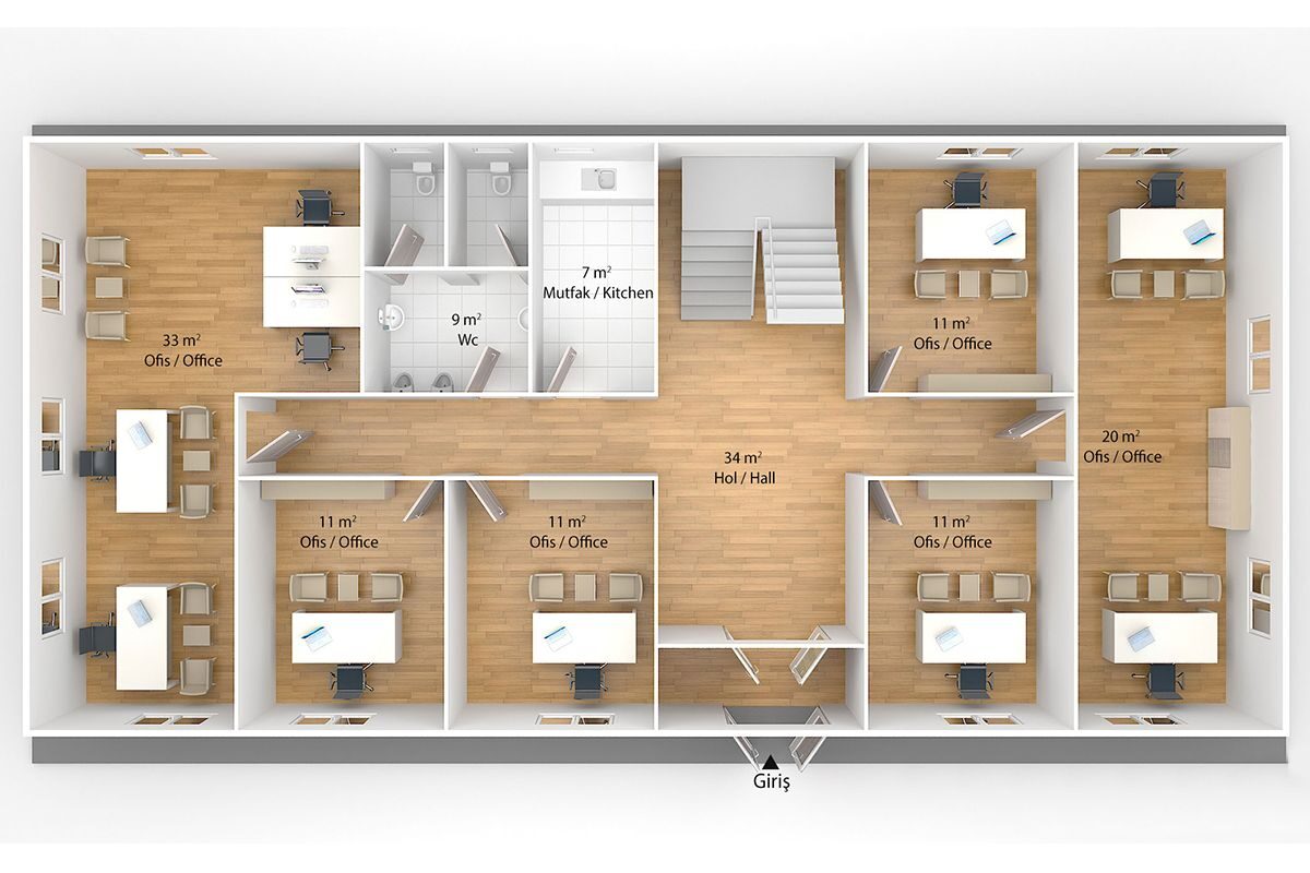 340 m² Prefabrik Ofis – görünüm 2