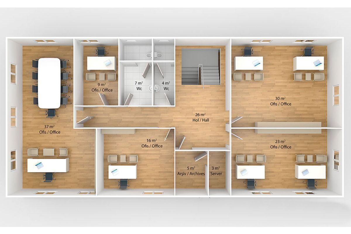340 m² Prefabrik Ofis – görünüm 3