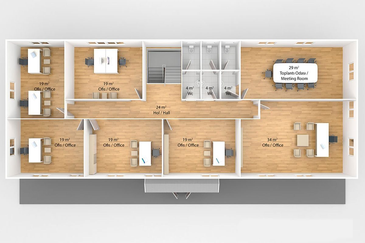 415 m² Prefabrik Ofis – görünüm 2