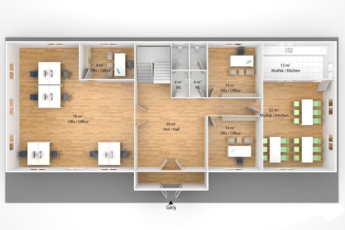 415 m² Prefabrik Ofis – görünüm 3