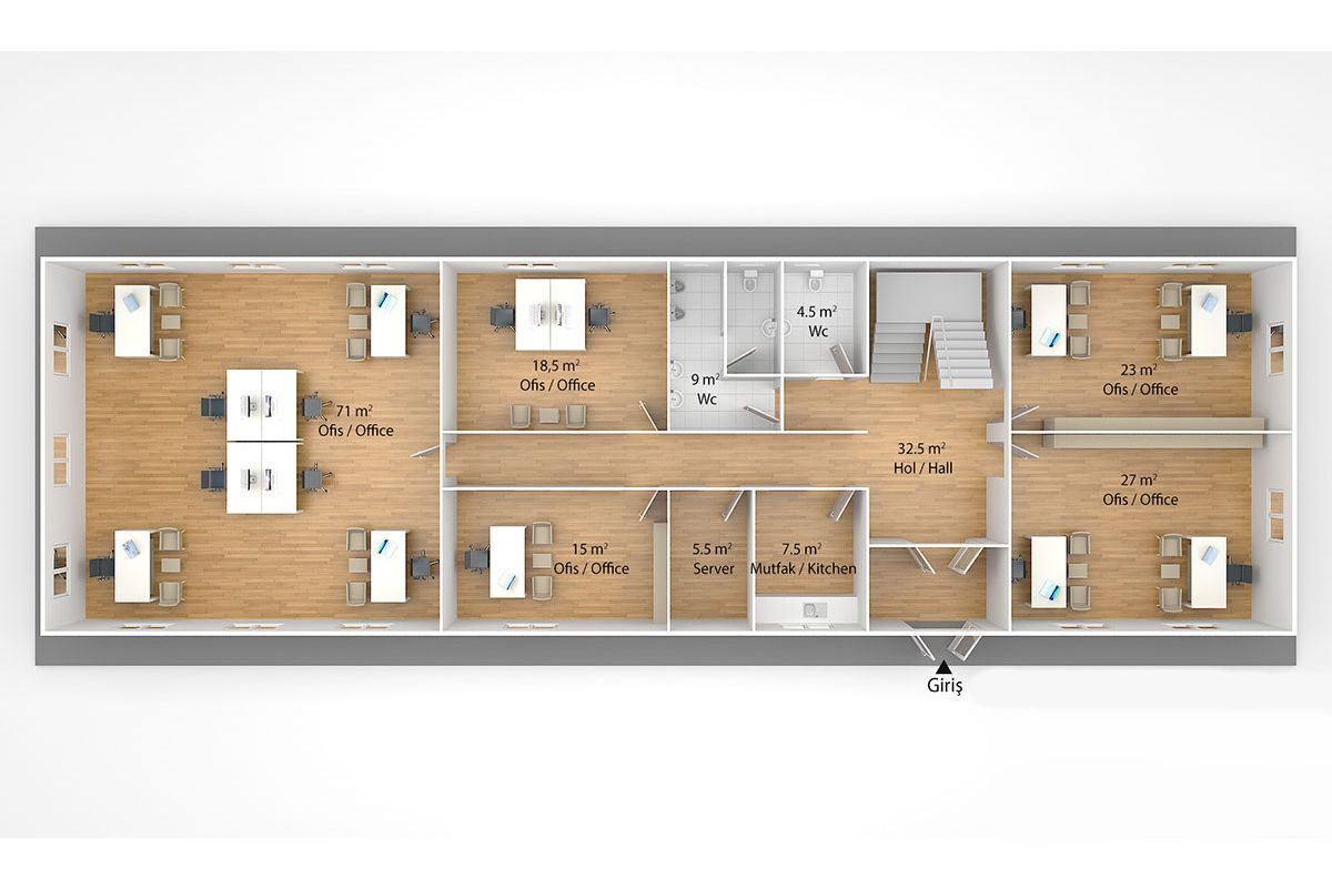 463 m² Prefabrik Ofis – görünüm 2