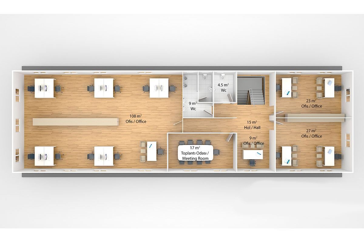 463 m² Prefabrik Ofis – görünüm 3