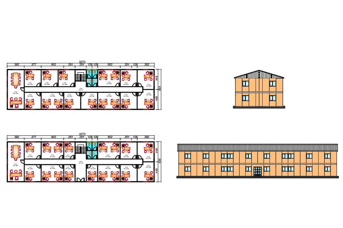 588 m² Prefabrik Ofis – görünüm 4