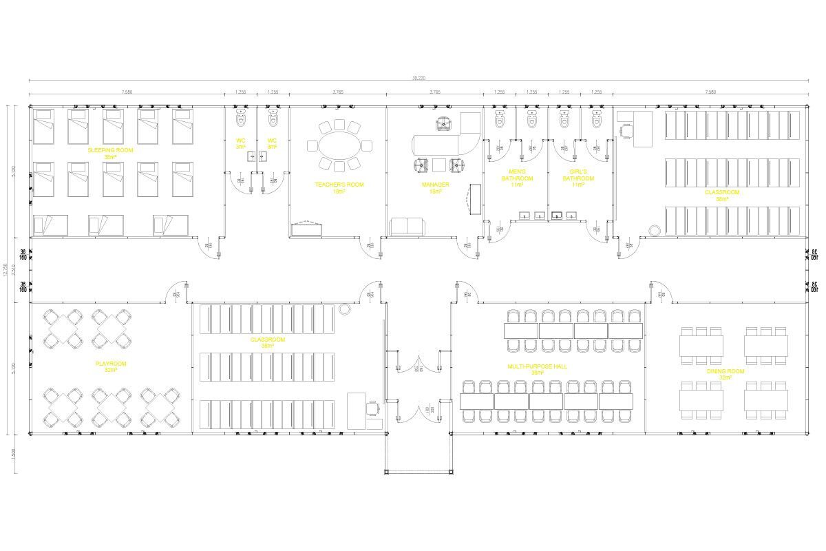 389 m² Prefabrik Okul – görünüm 2